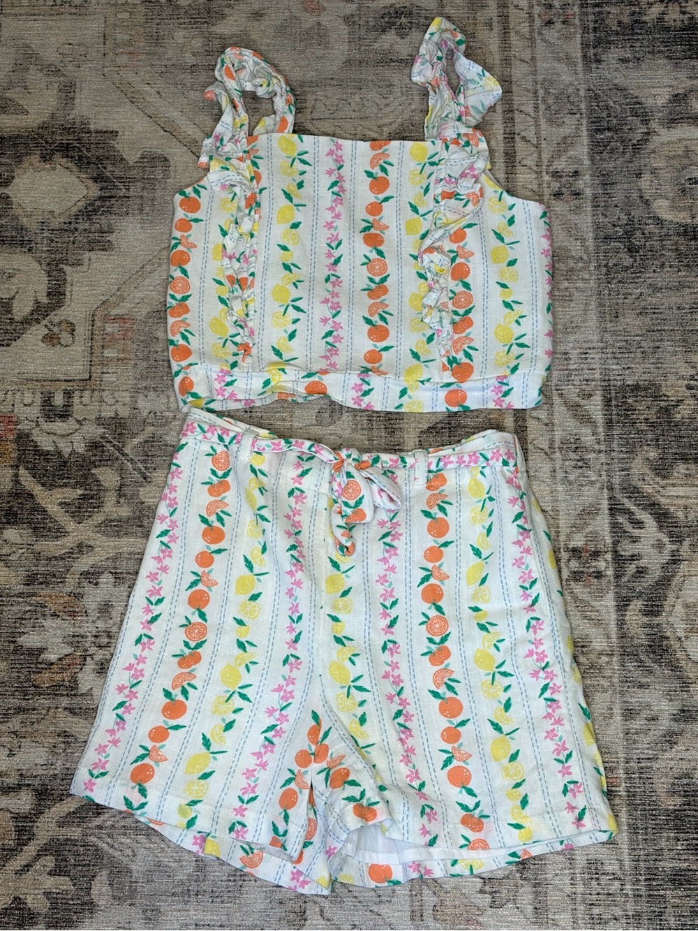 Girls fruit floral matching set
